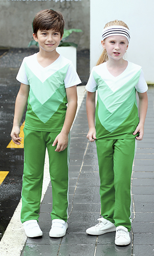 艾咪天使 夏款運(yùn)動(dòng)套裝  純色拼接中小學(xué)校服套裝 廠家定制