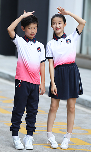 東莞校服夏裝漸變色小學生校服